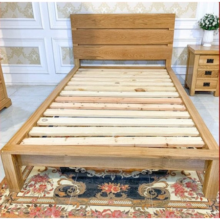 Oak 02 - Nệm 1m x 2m : Giường Ngủ Gỗ Sồi